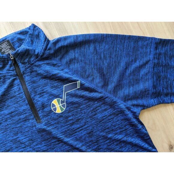 Utah Jazz Quarter Zip Blue Pullover NBA Mens Size Small - Picture 5 of 12